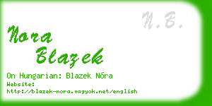nora blazek business card